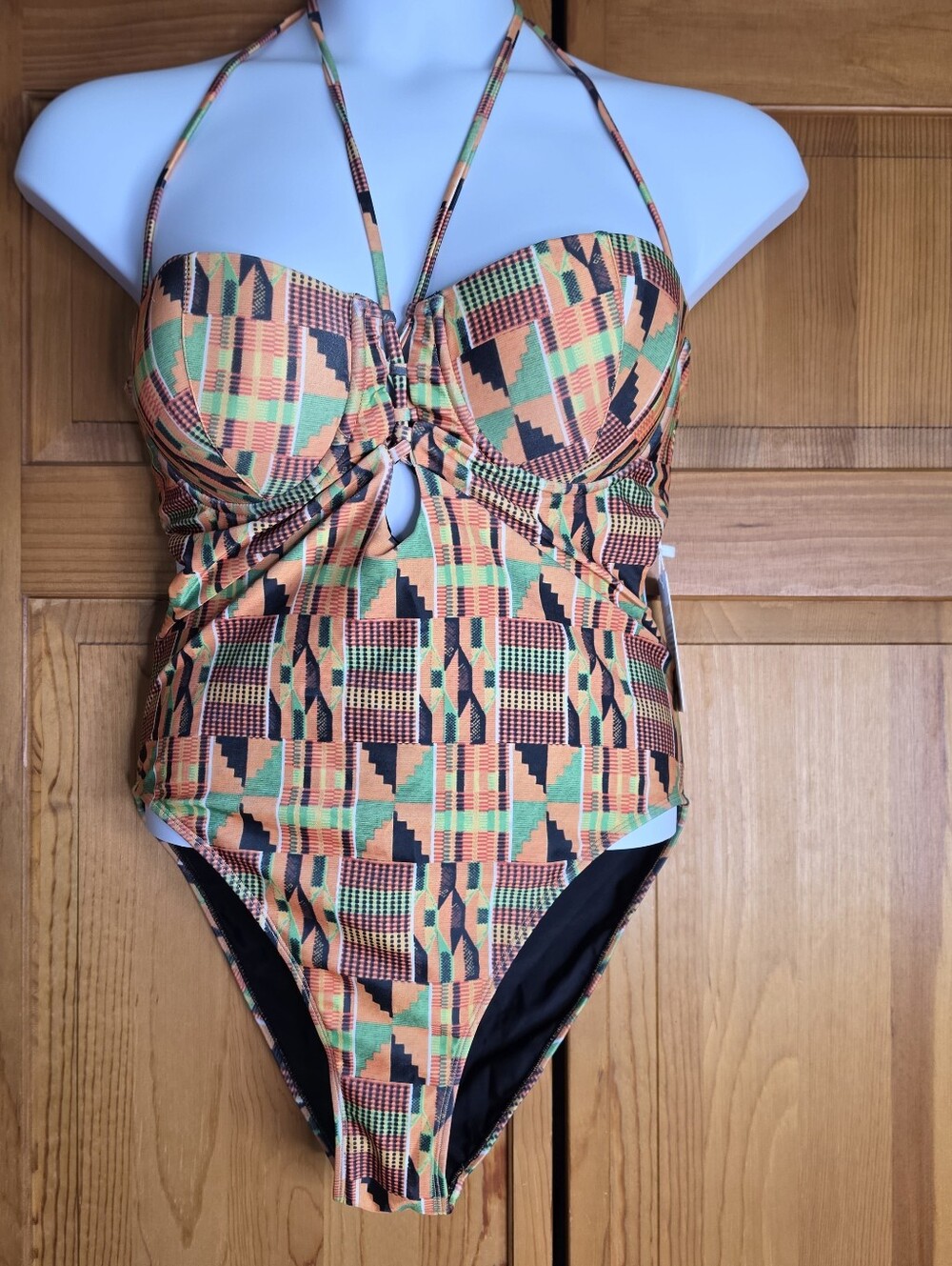 Ashanti Swimwear NWT Akosua 1-Piece Women's Swimsuit 2XL Hi-Leg Padded Cups $140